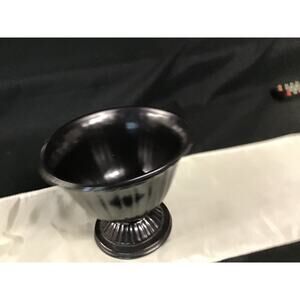 Vintage Black - Red Wing USA Pottery Footed Vase M - 5004 Height 5”